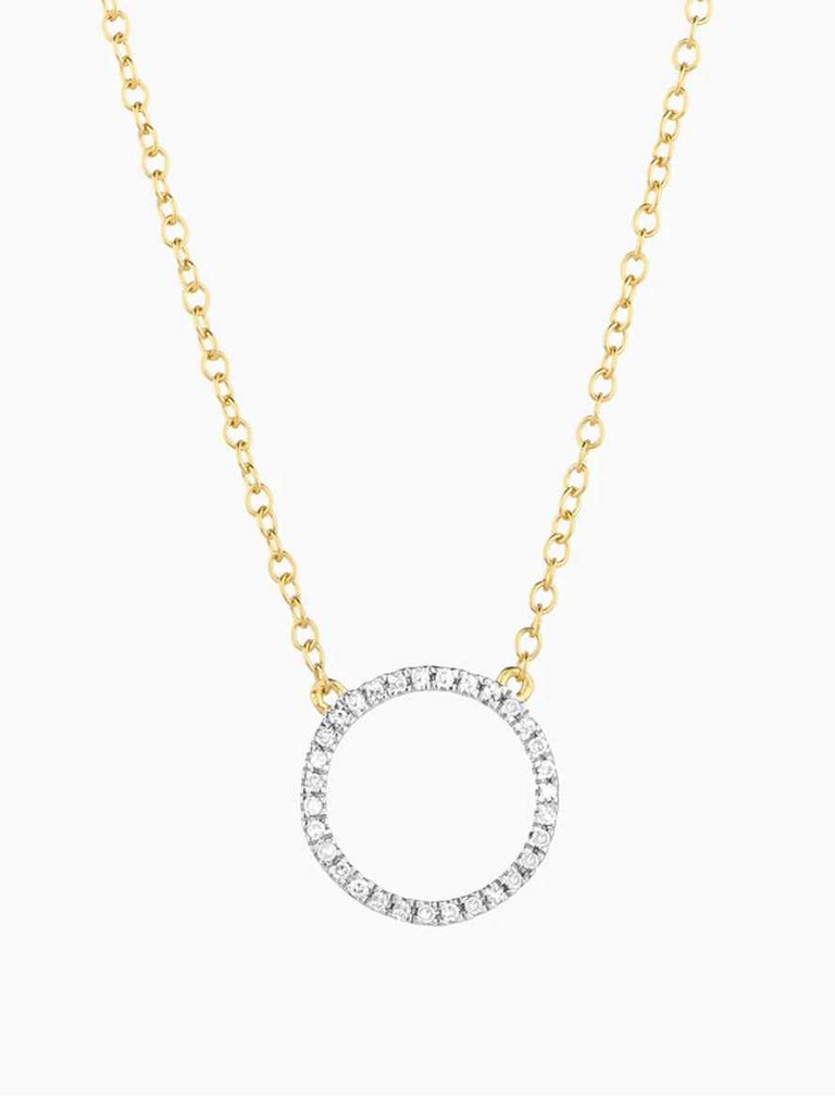 Open Circle Diamond Necklace Pendant