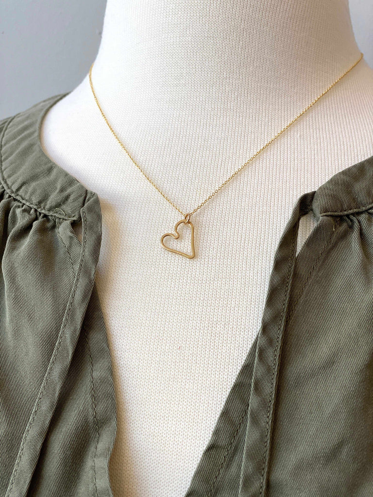 14k Gold Fill Modern Heart Necklace