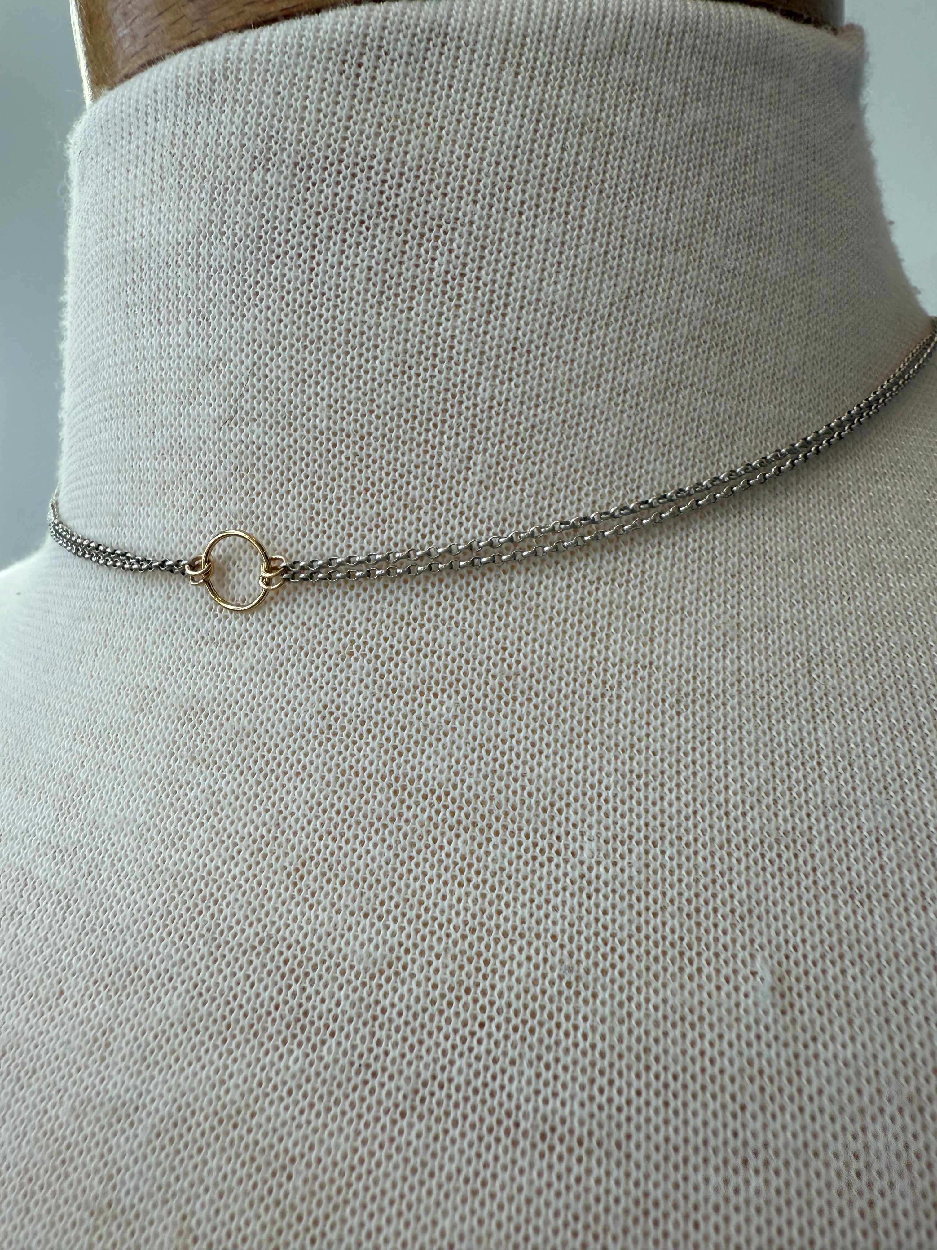 Simple double chain necklace sales