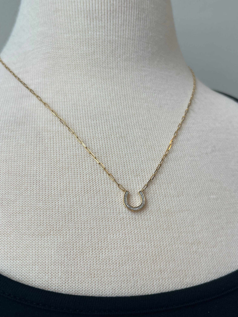 Horseshoe Diamond Pendant Necklace