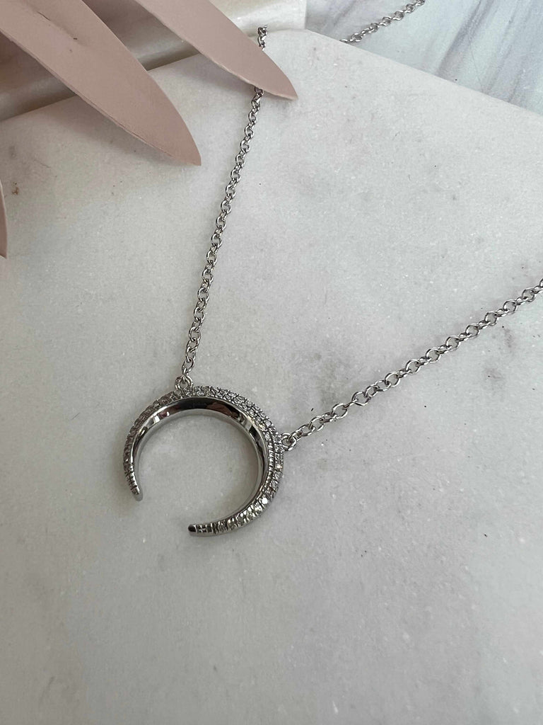 Crescent Horn Diamond Necklace