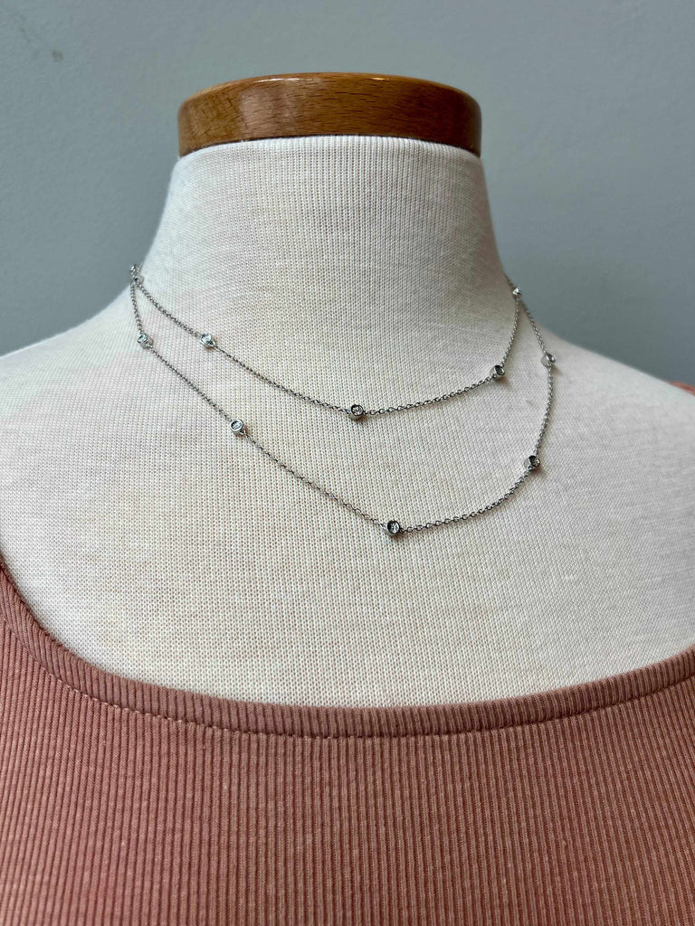 Long Diamond Satellite Necklace