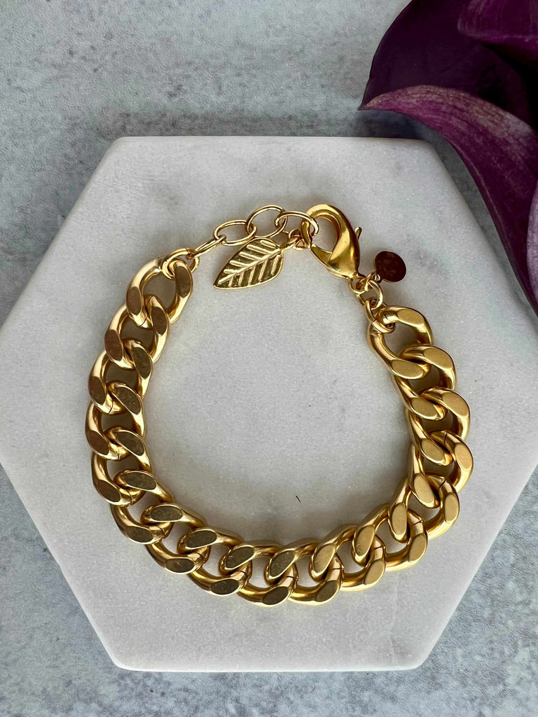 Python Wide 18K Gold Bracelet | Chunky Gold Bracelet | Cadar