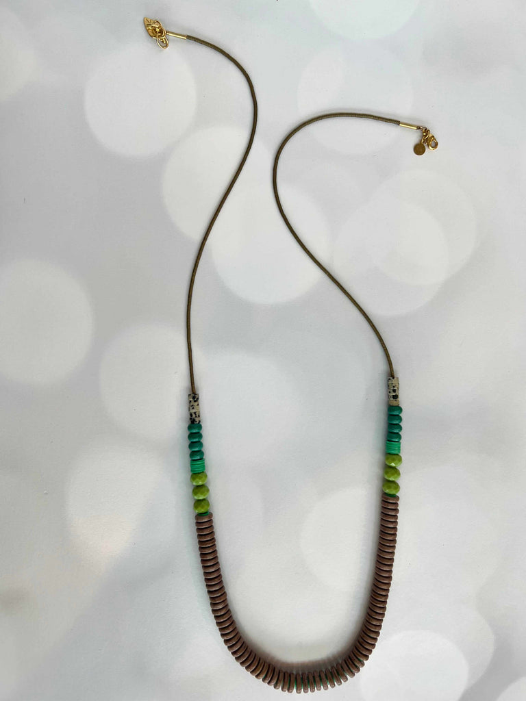 Jasper and Glass Long Necklace