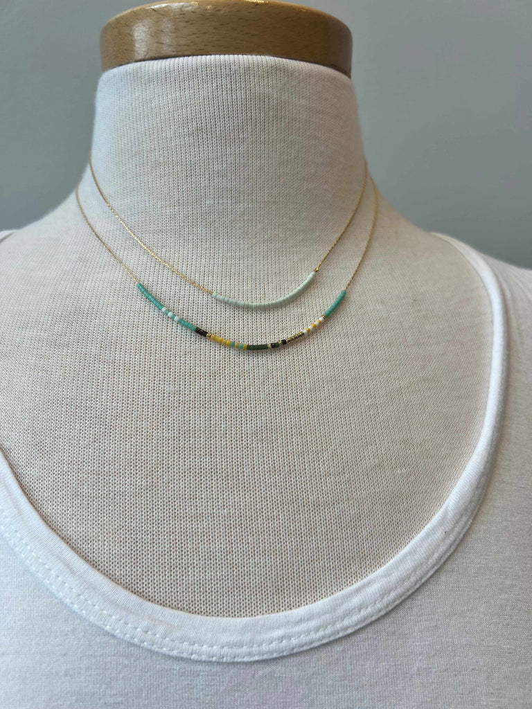 Thin Minimalist Beaded Necklace