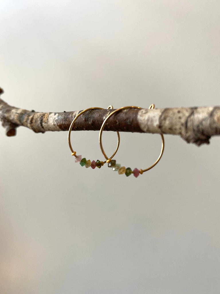 SoulKu Gemstone Hoop Earrings