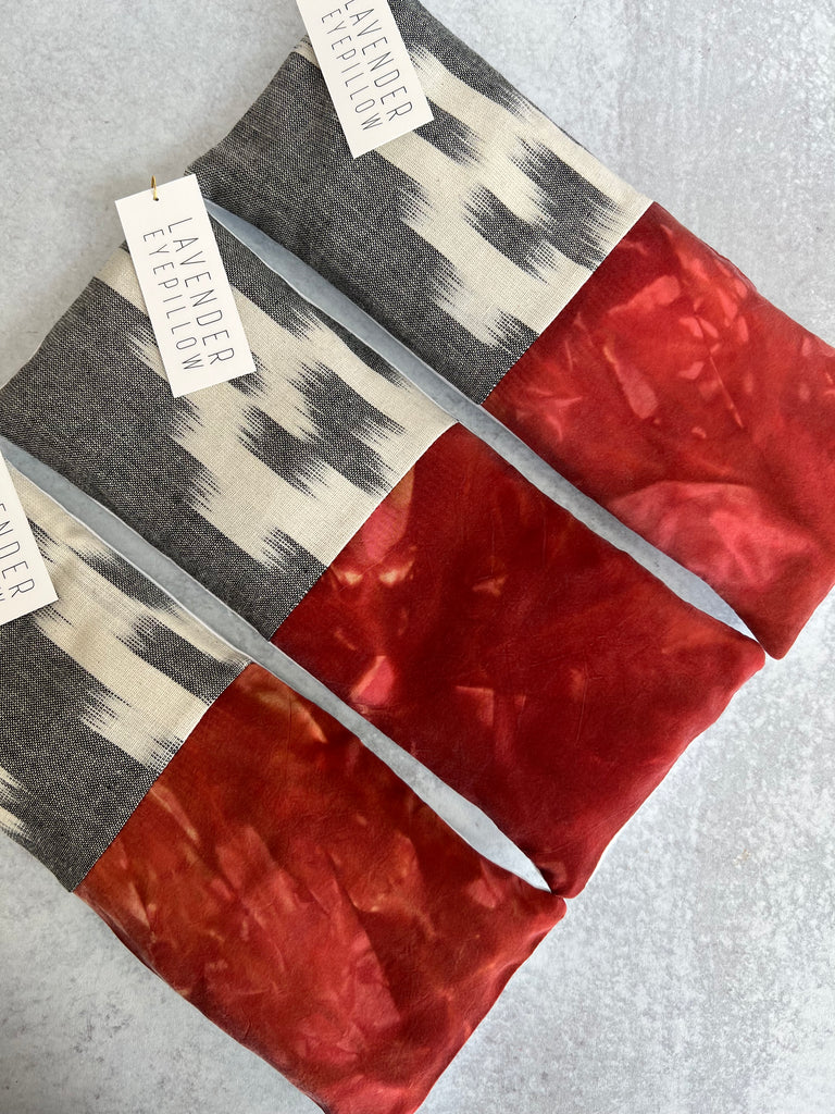 Handmade Lavender Eye Pillow in Bryce Red