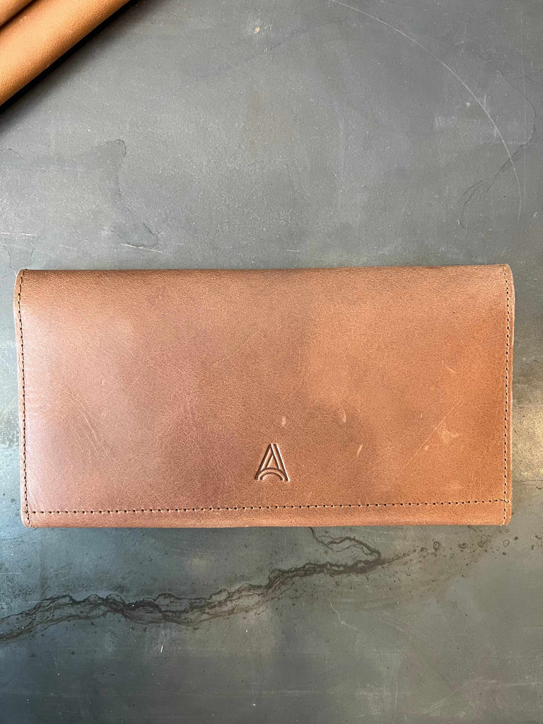 Outside of Able Debre leather wallet