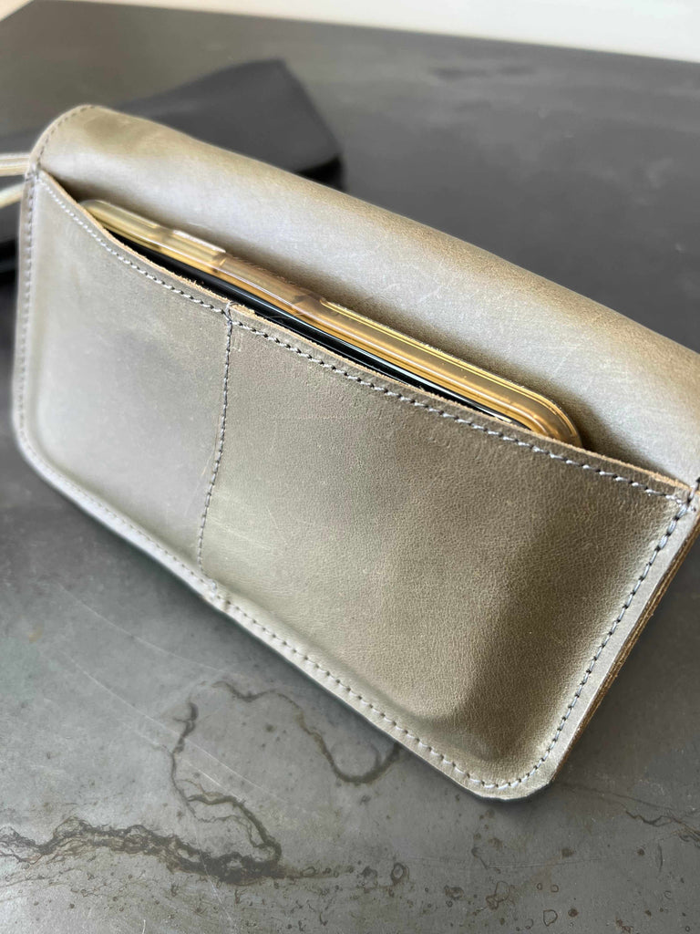 Alem Snap Wallet Wristlet with Strap with phone inside