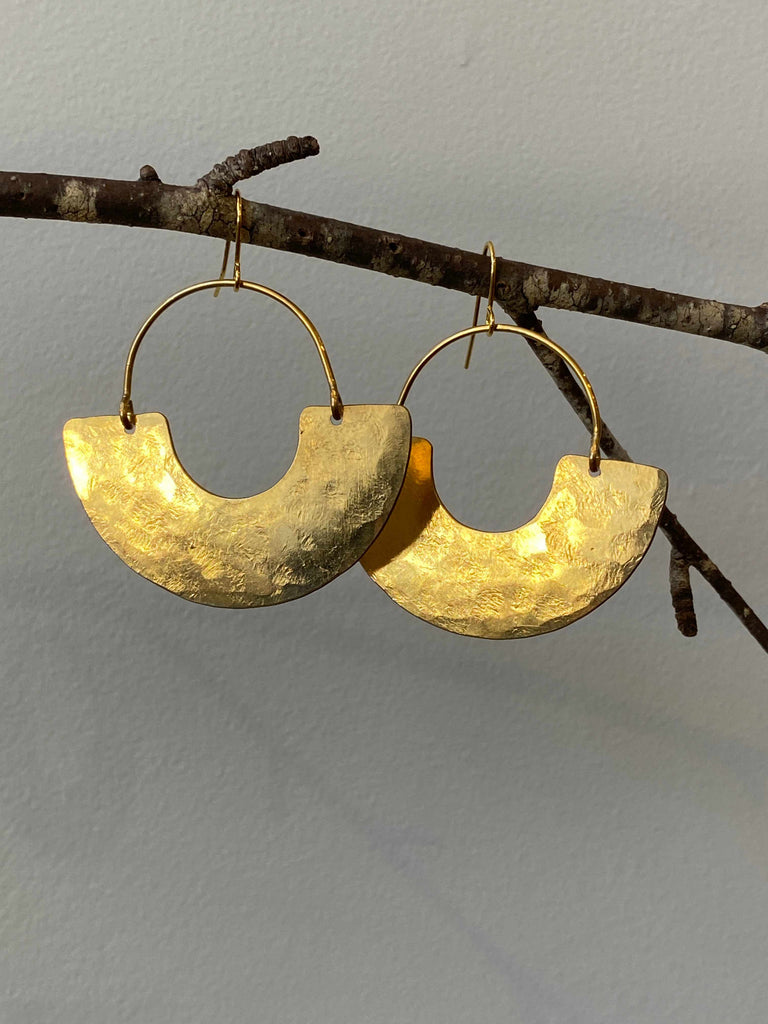 Hammered brass Madre Hoops