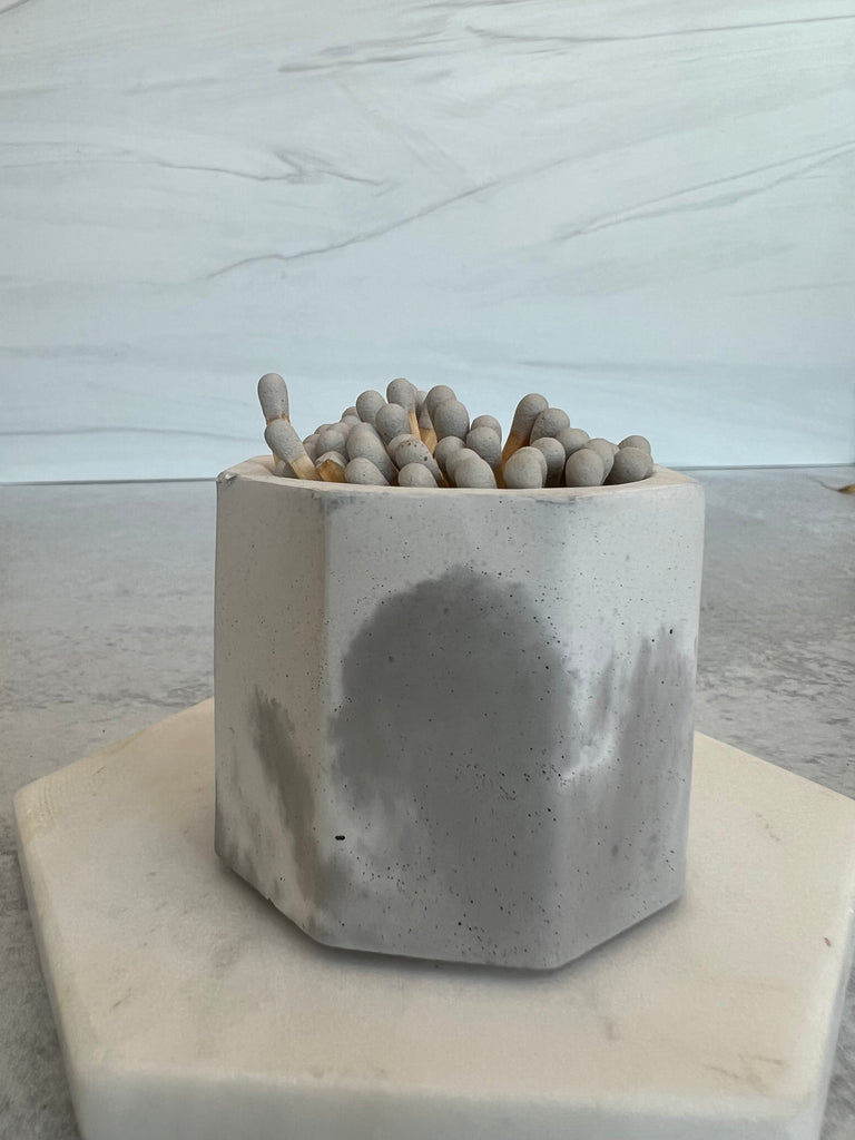 Match Stick Holder with Striker in grey and white