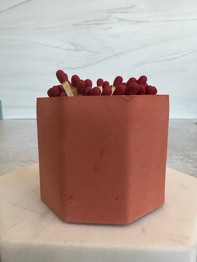 Match Stick Holder with Striker in brick red