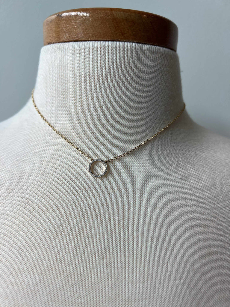 16" Open Circle Diamond Necklace