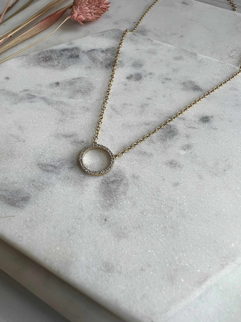 Classic Open Circle Diamond Necklace