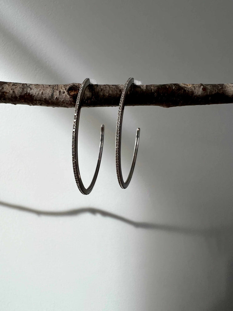 Ella Stein large diamond hoops in sterling silver