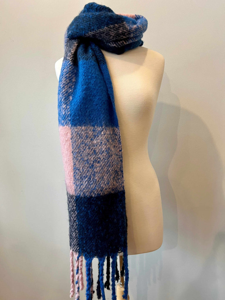 Luiza Scarf in blue and pink colorblock