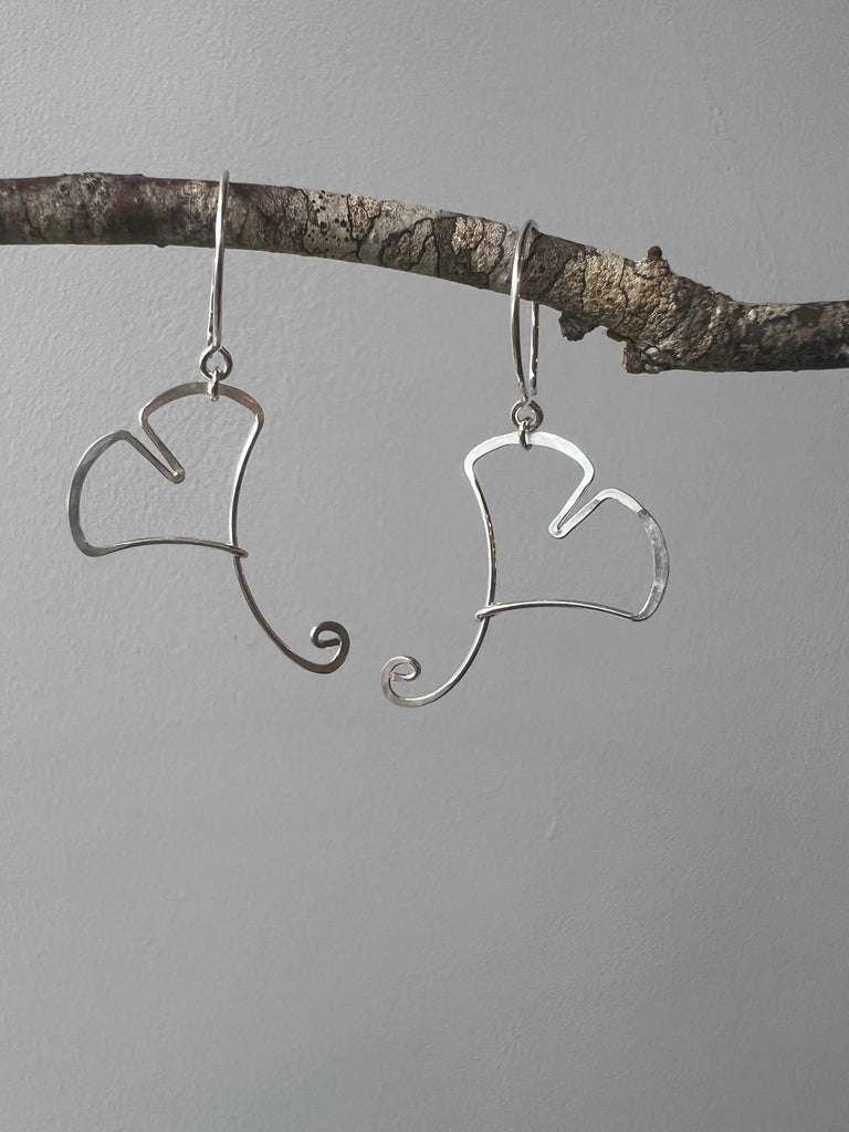 Ginkgo Leaf Dangle Earrings
