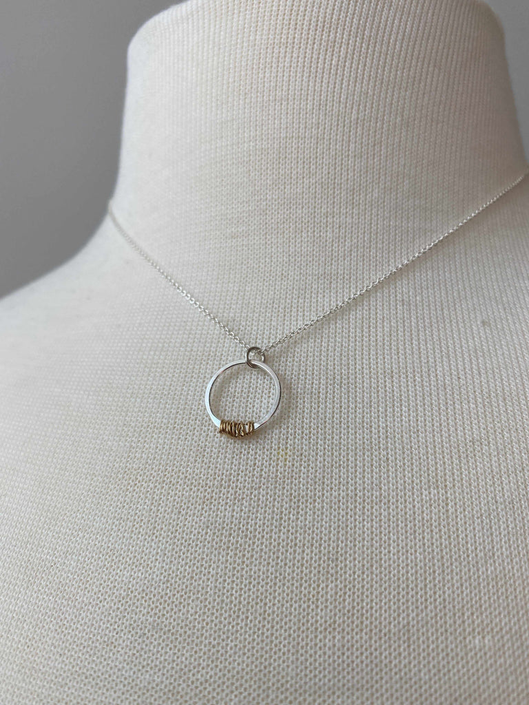 Sparkly stitches necklace in sterling silver