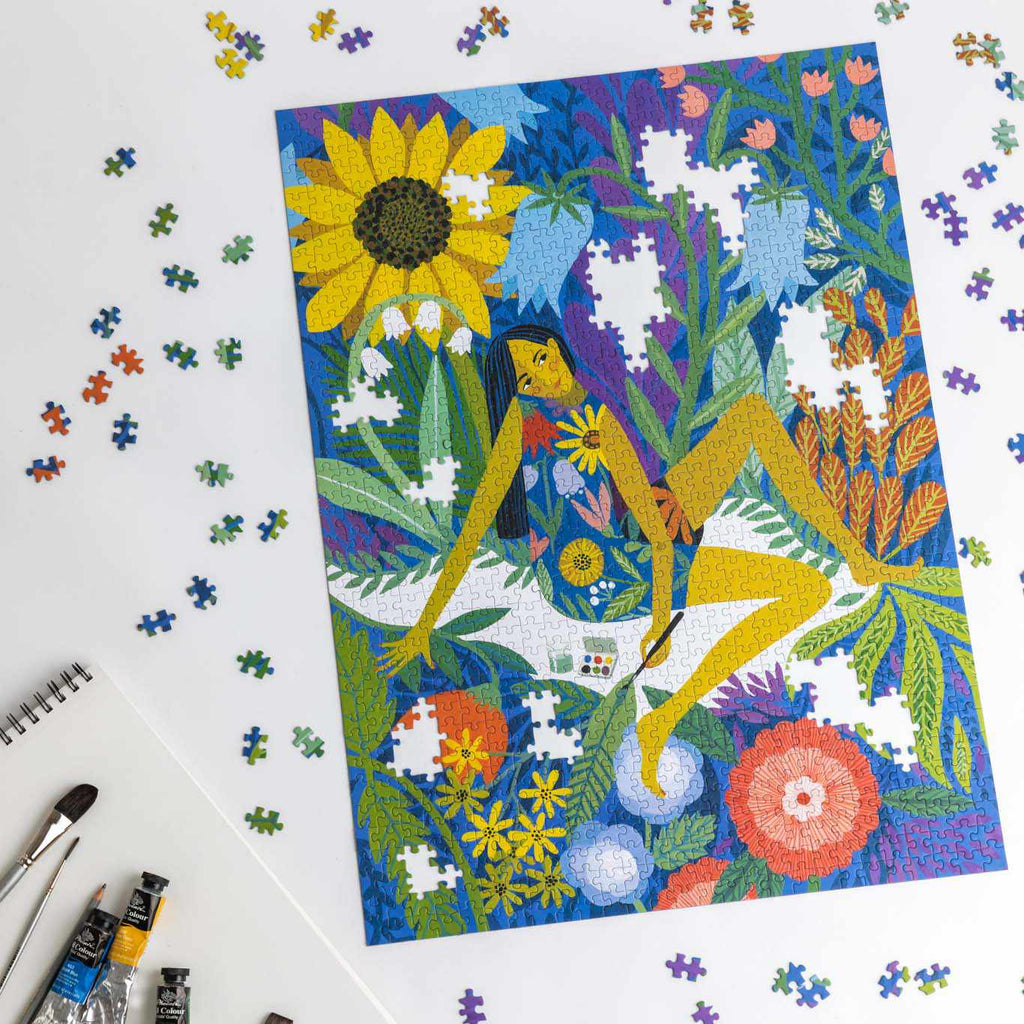 Dream Garden 1000 piece puzzle gift by Lemonade Pursuits in progress