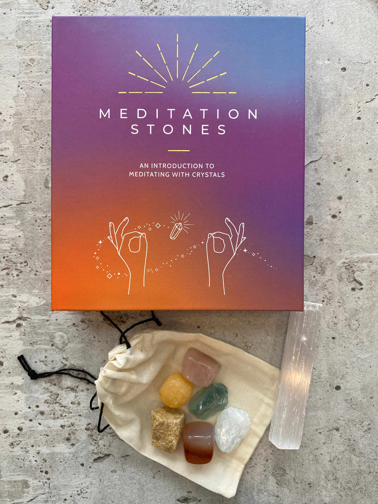 Meditation Stones Introductory set of crystals with bag
