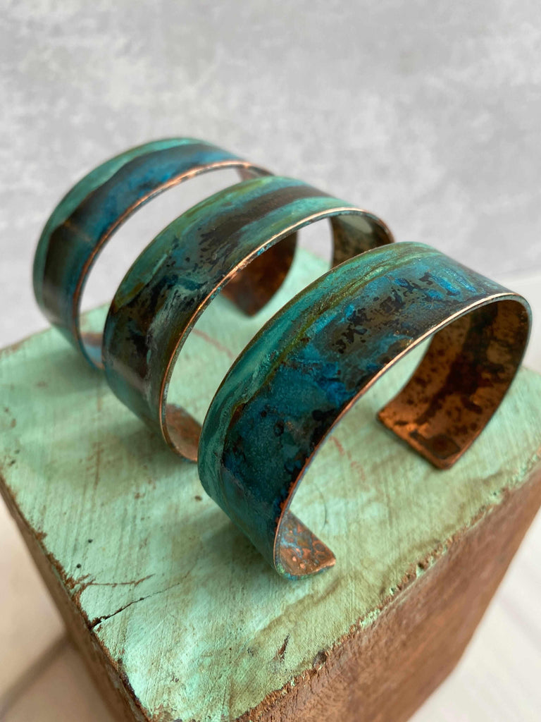 Verdigris Patina Copper Cuffs