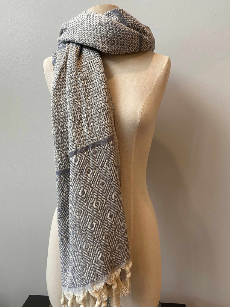 Ballina towel, scarf, wrap, or throw in grey