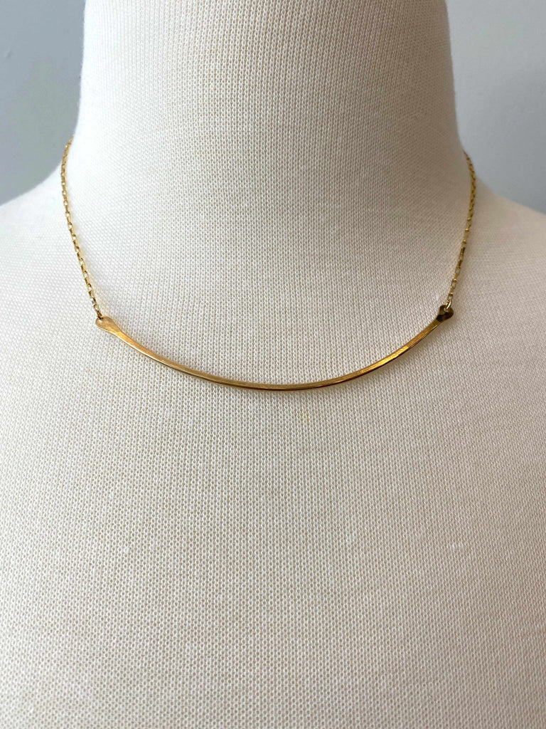 Gold Fill Horizon Necklace on Mannequin