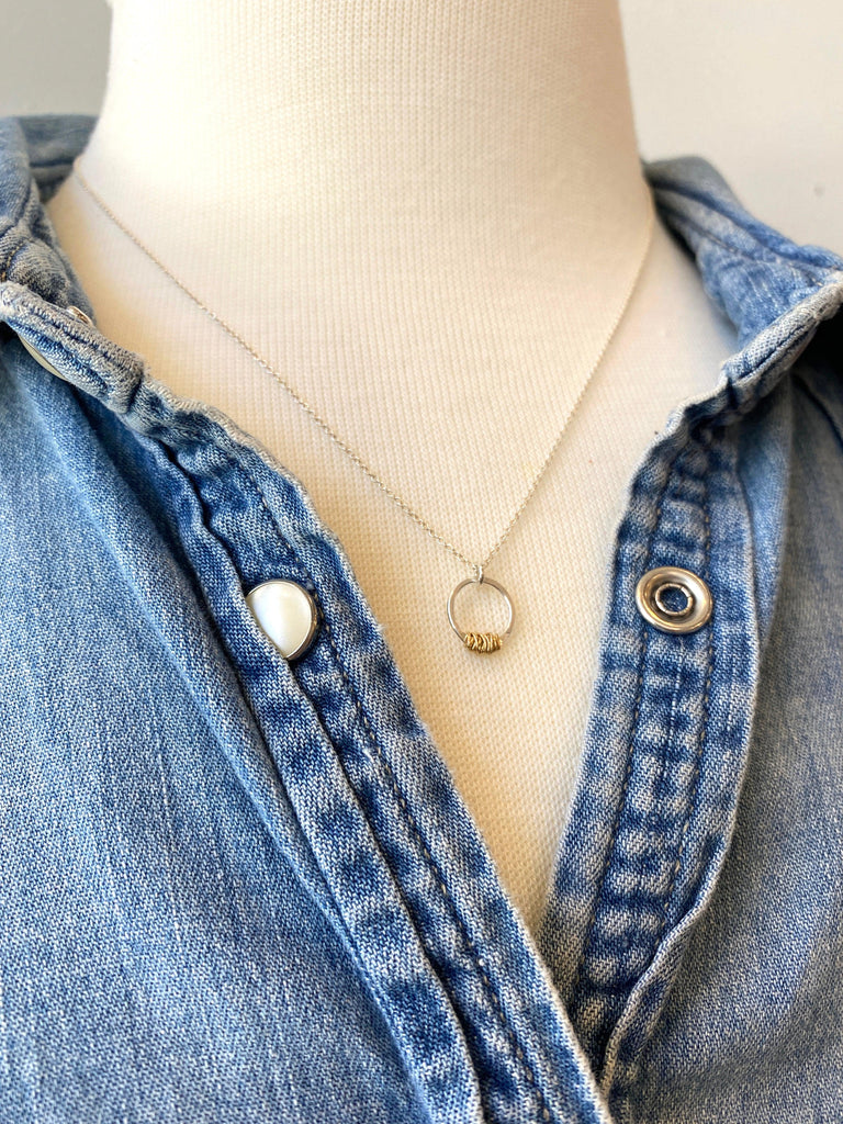 Sterling silver mini sparky stitch necklace