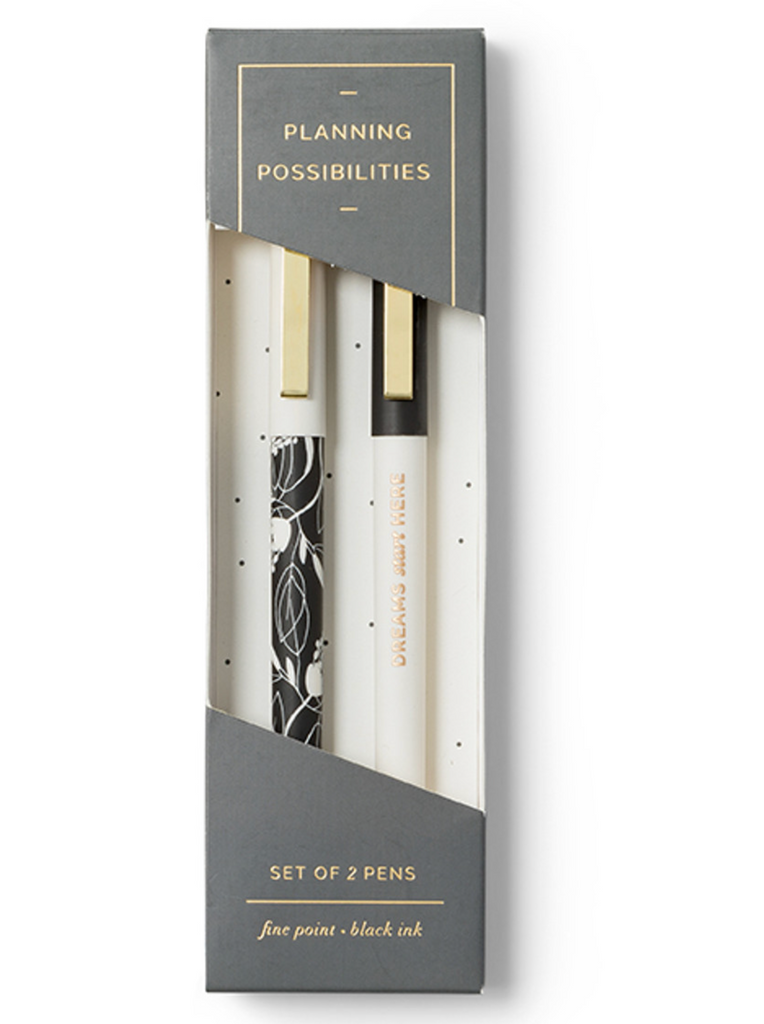 Set of Two Fine Point Black Ink Pens