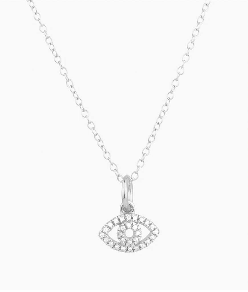 Evil Eye Diamond Necklace in sterling silver