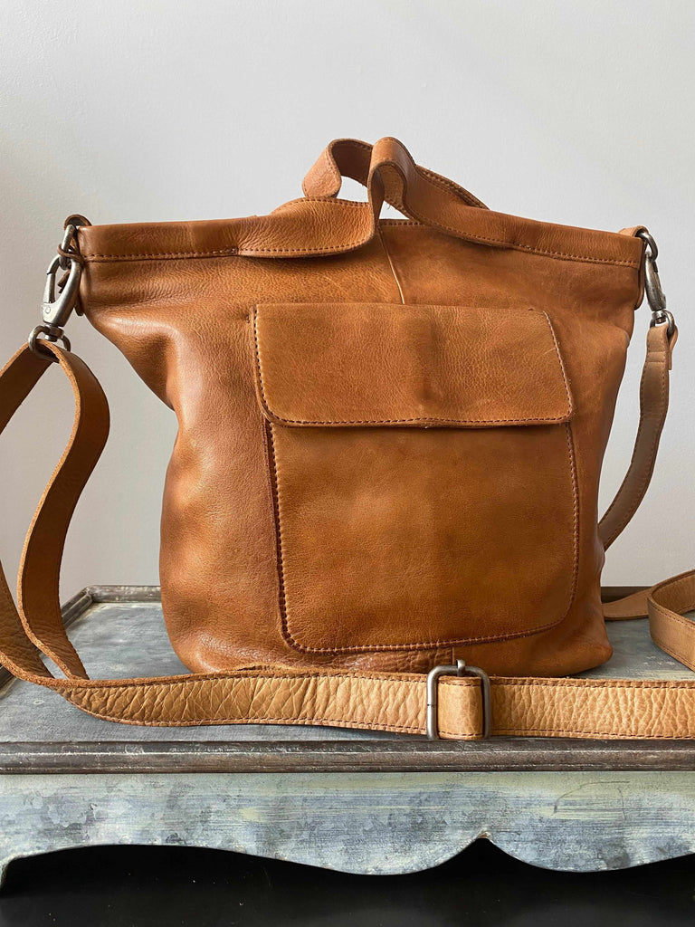Latico leather Bianca tote and crossbody bag in cognac