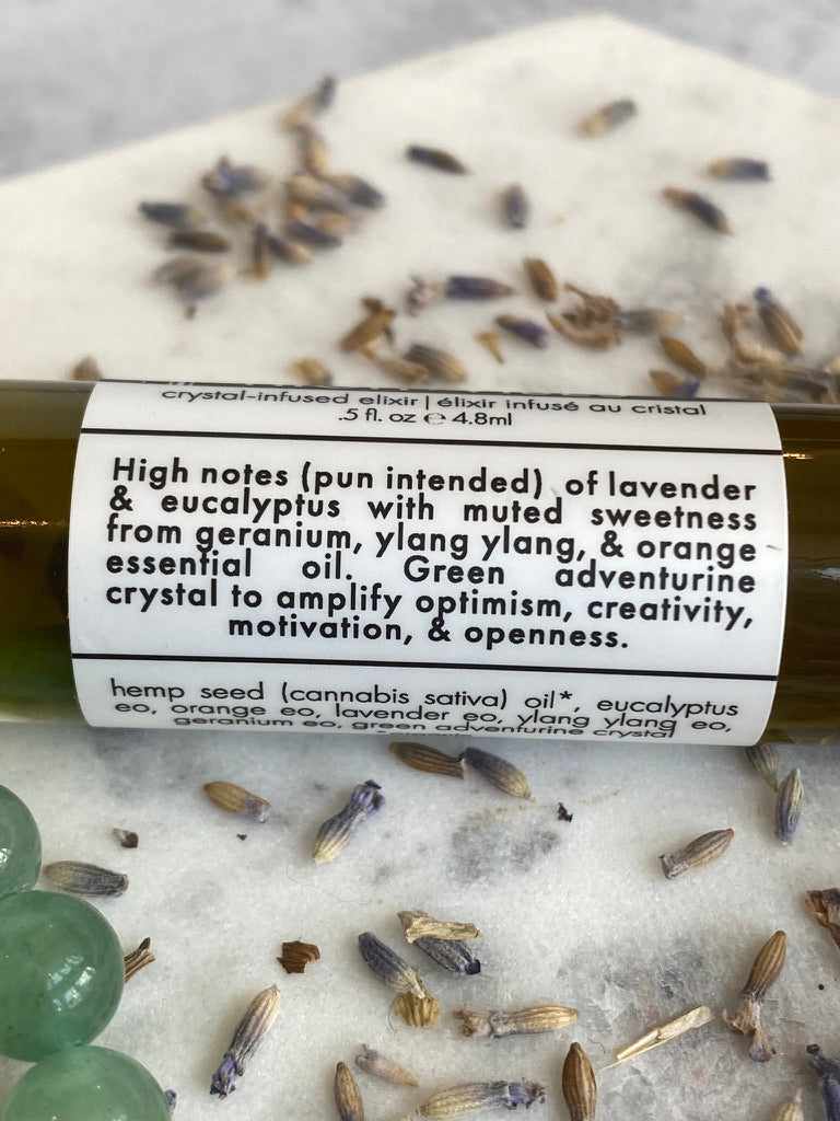 Ingredient label on High Vibes Oil Roller