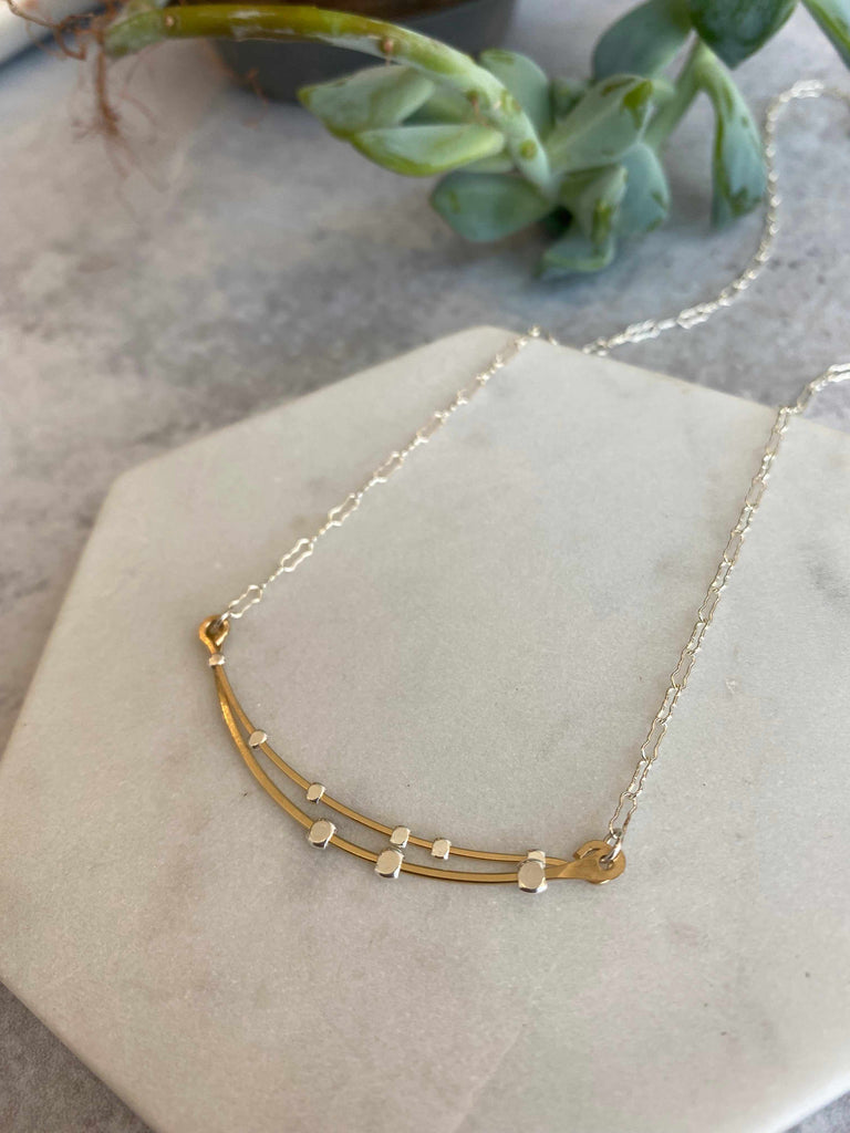 Crescent Curved Bars Necklace