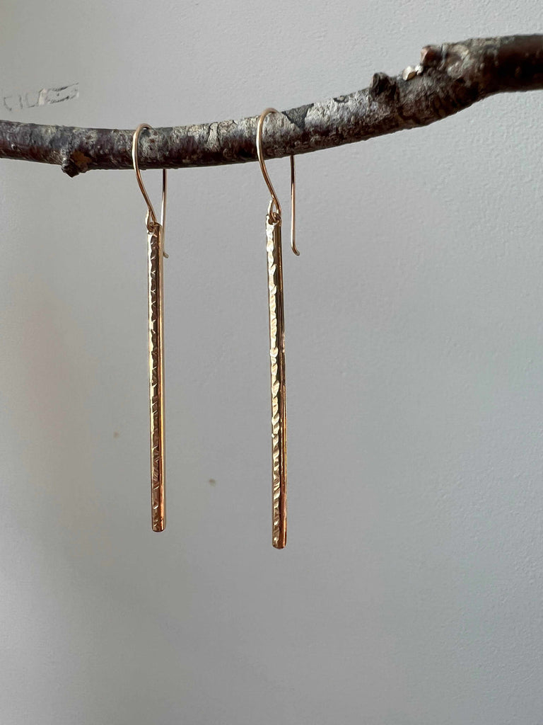Long & Lean Hammered Stick Earrings