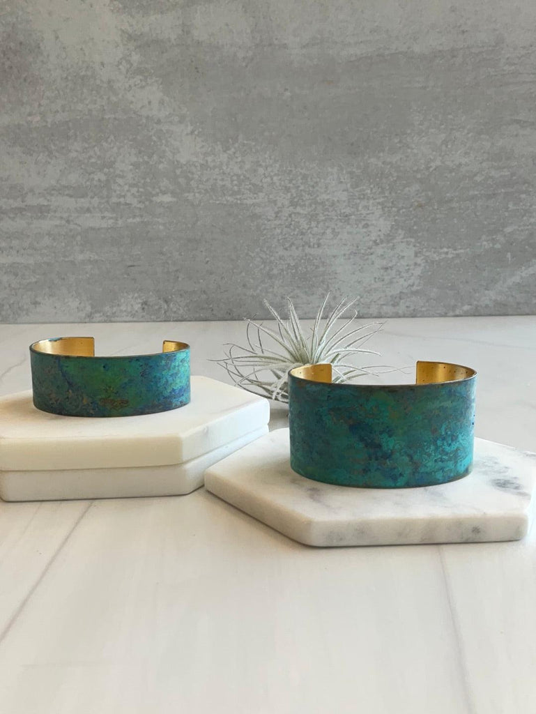 Sea Foam Patina Cuff in Two Sizes