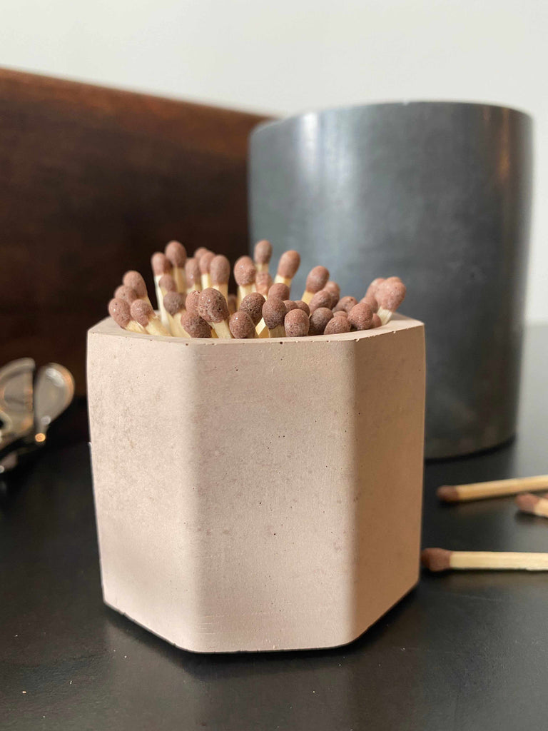 Match Stick Holder with Striker in brown