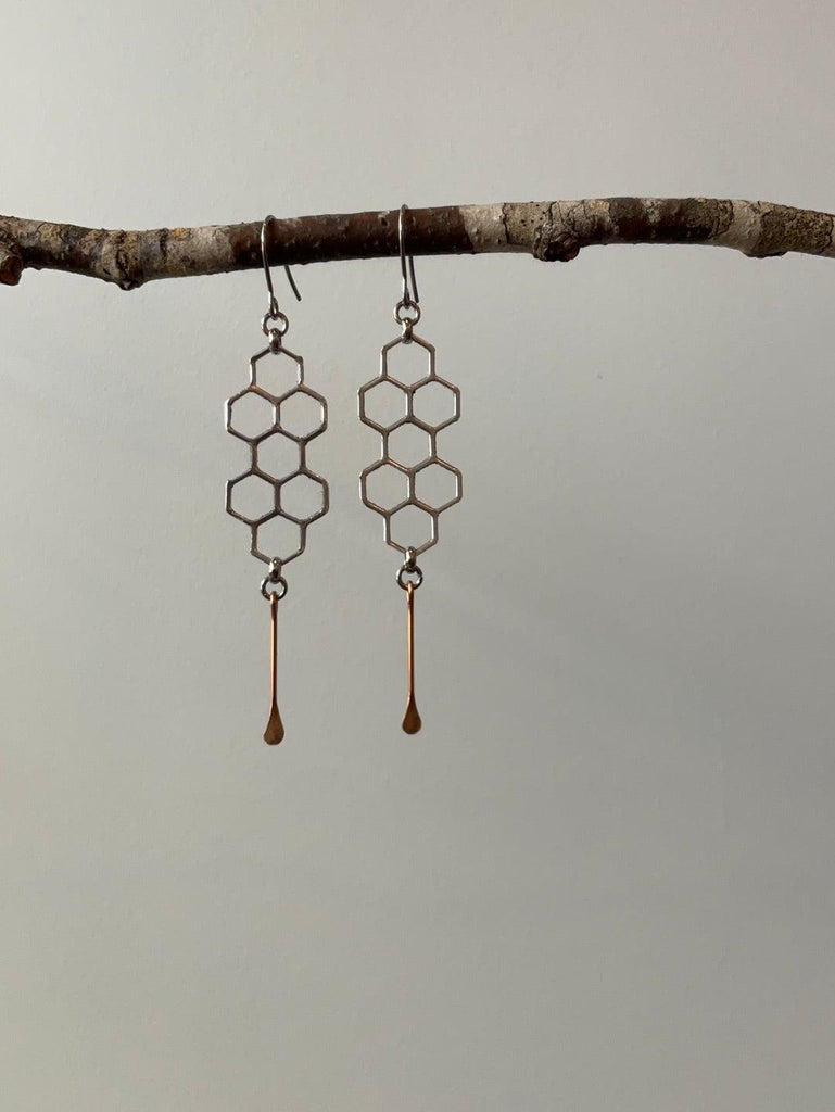Lightweight Repurposed Metal Honeycomb Earrings