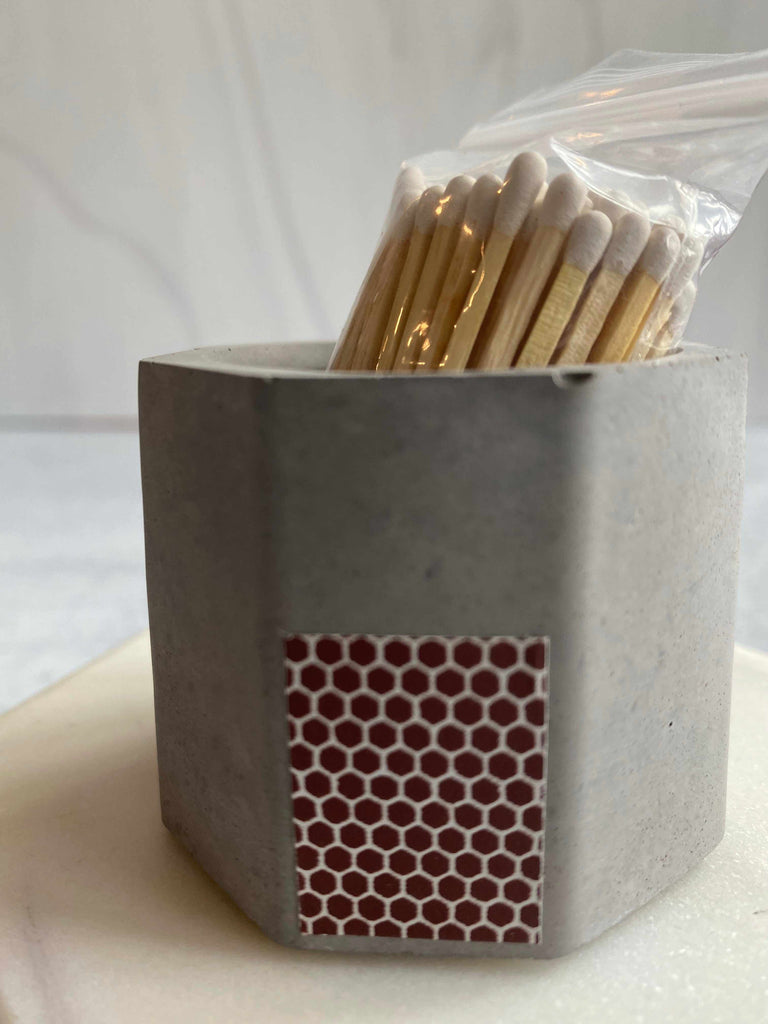 Match Stick Holder with Striker in grey