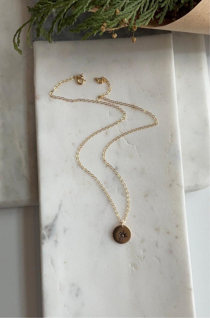 14K Gold Fill You are my Sunshine Sun Necklace