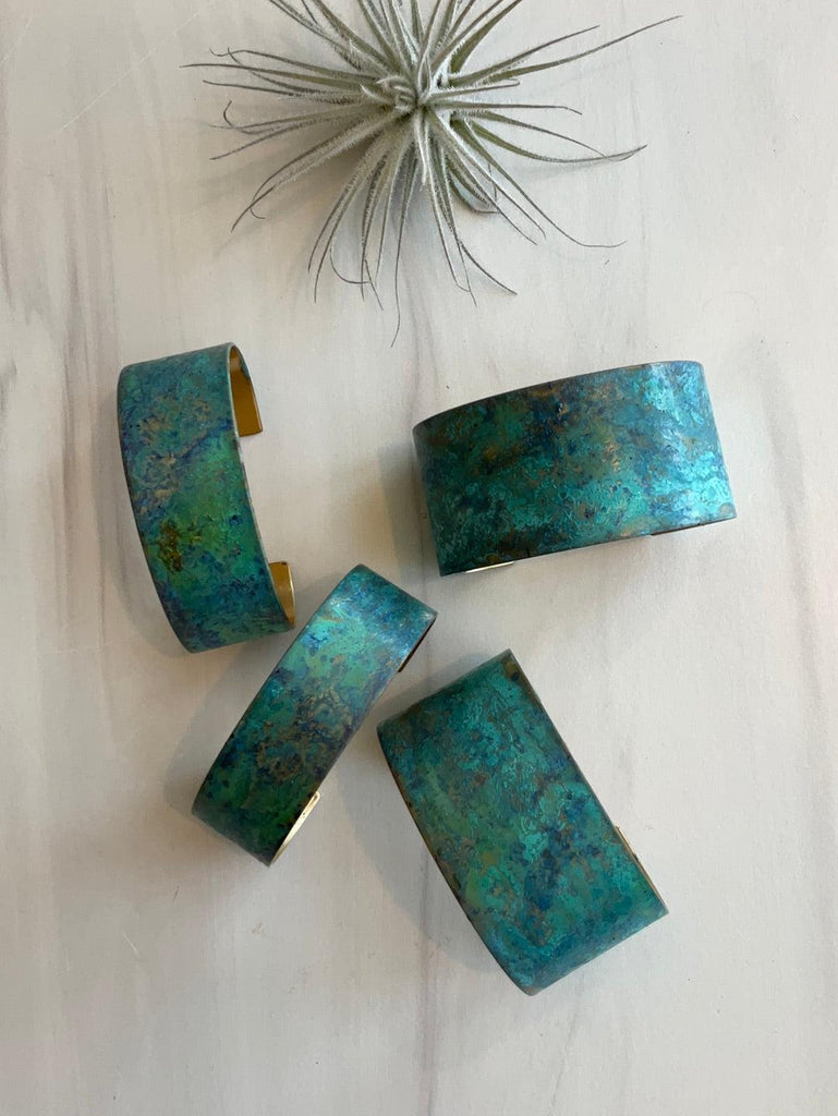 One-of-a-kind Sea Foam Patina Cuffs