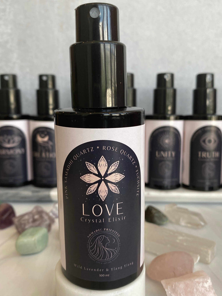 Crystal Elixir Aura Mist for Love with wild lavender and ylang ylang