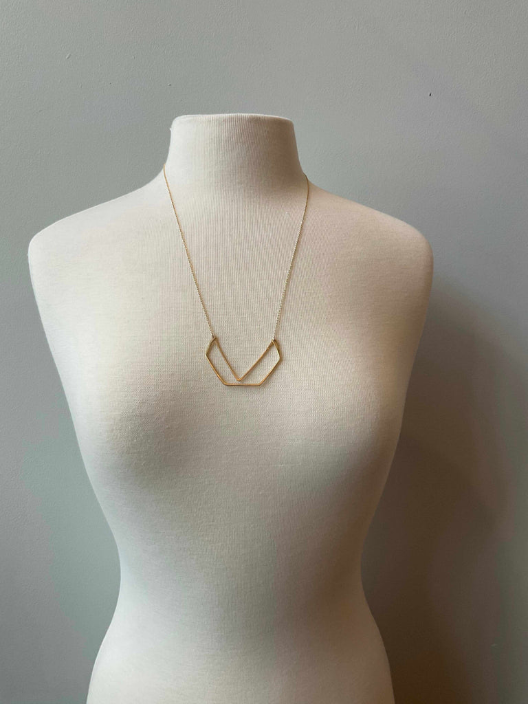 Saressa Designs Gable geometric necklace in gold fill