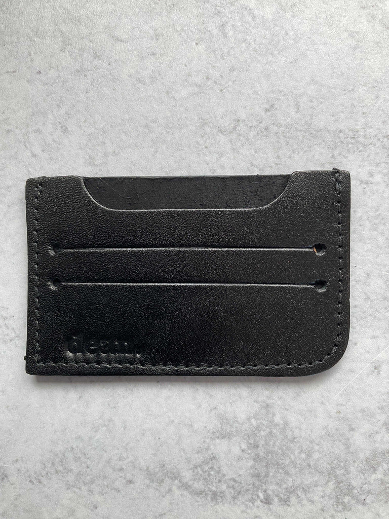 Handmade black leather card holder