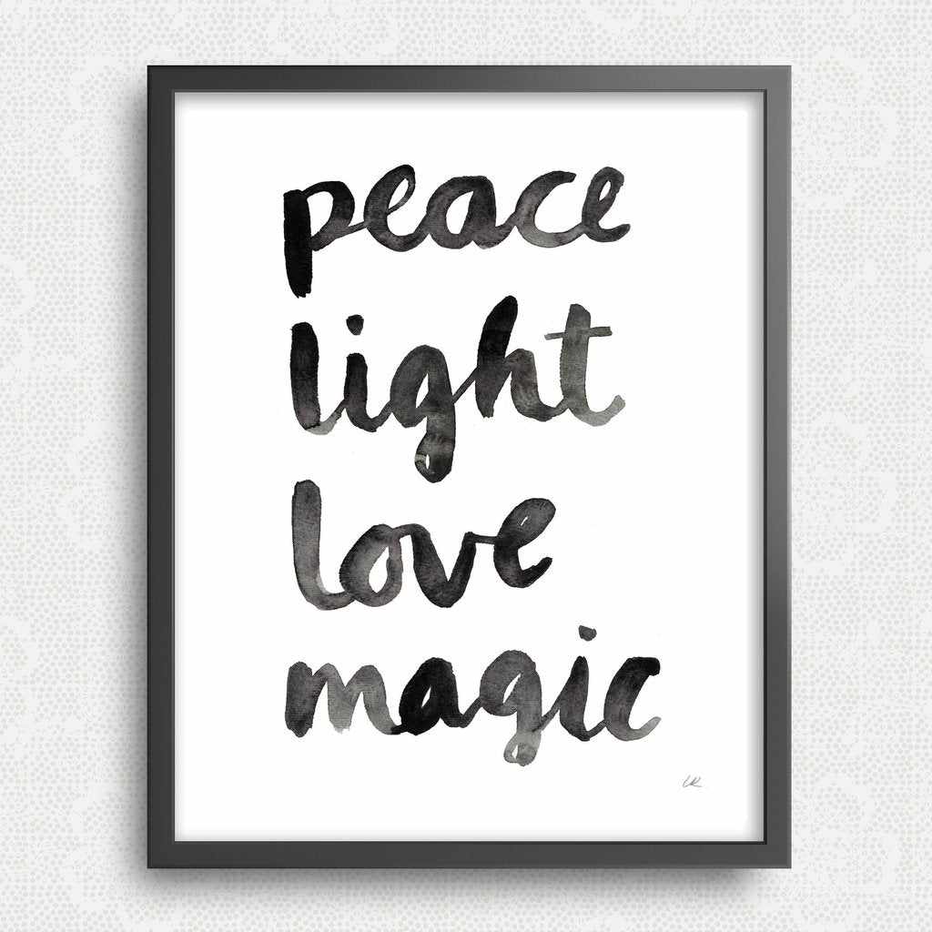 Peace Light Love Magic Art Print